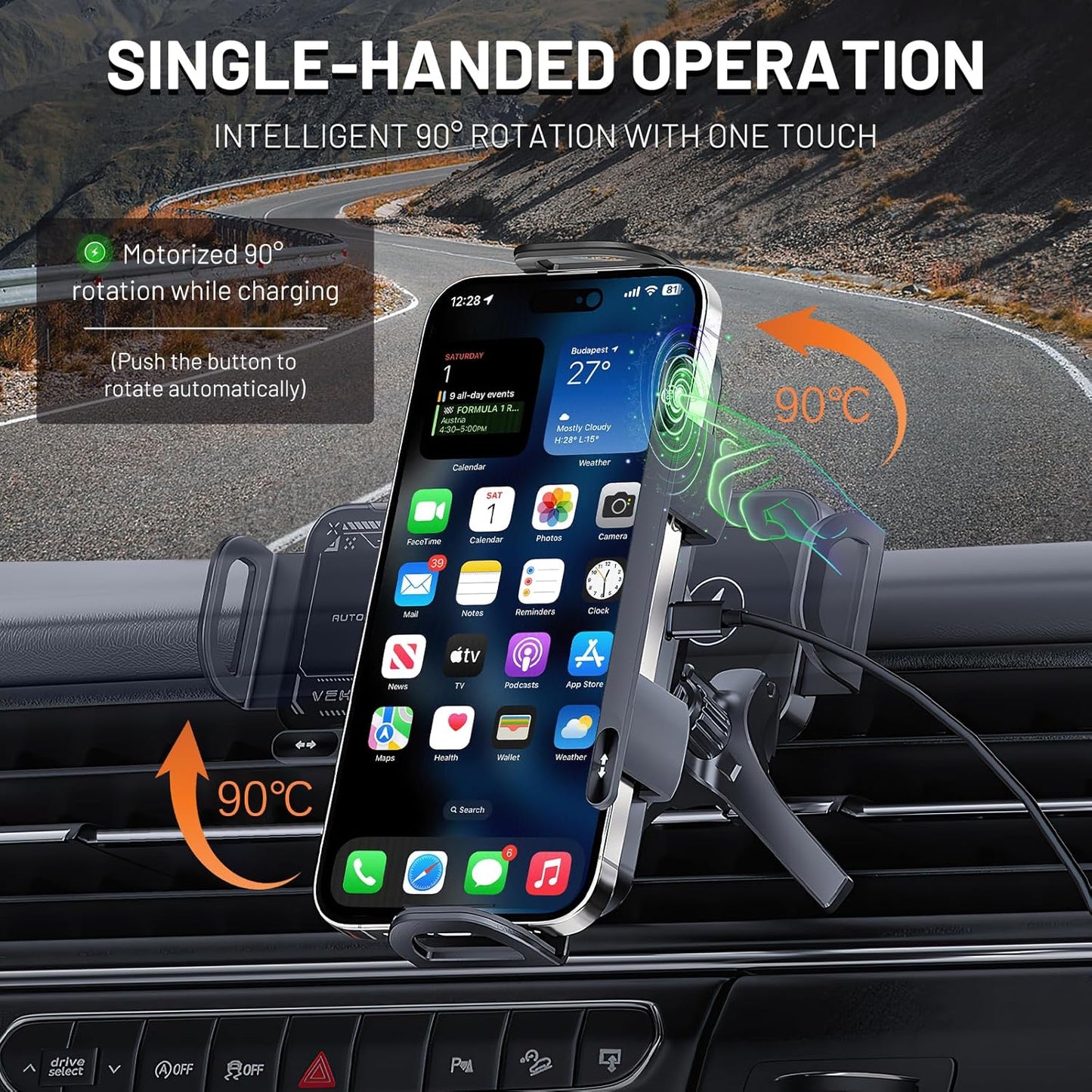 2 in 1 Auto Rotating Phone Holder