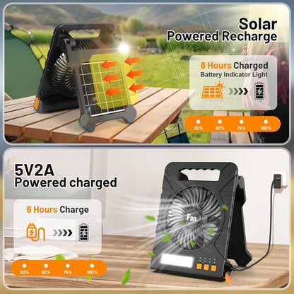 Solar Fan with Led Light