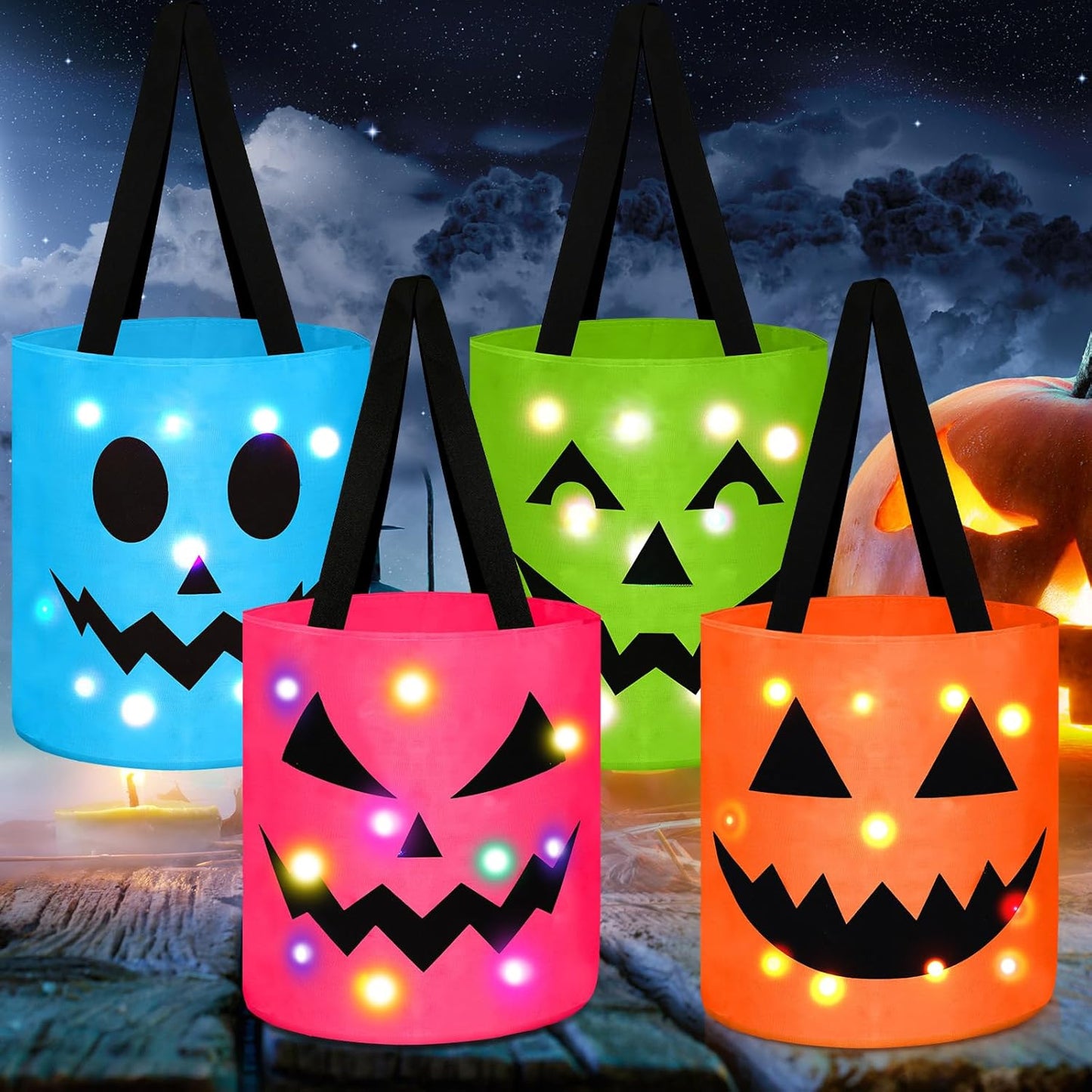 4 Pcs Halloween Trick or Treat Bucket