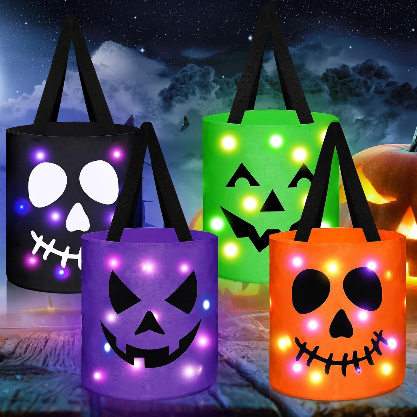 4 Pcs Halloween Trick or Treat Bucket