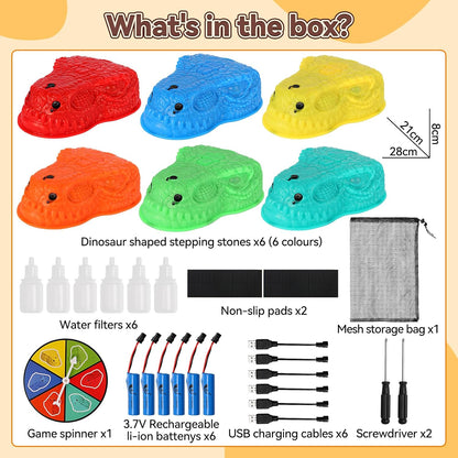 6 Pcs Dinosaur Stepping Stones