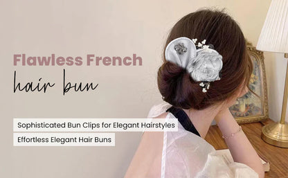 Floral French Hair Bun Clip